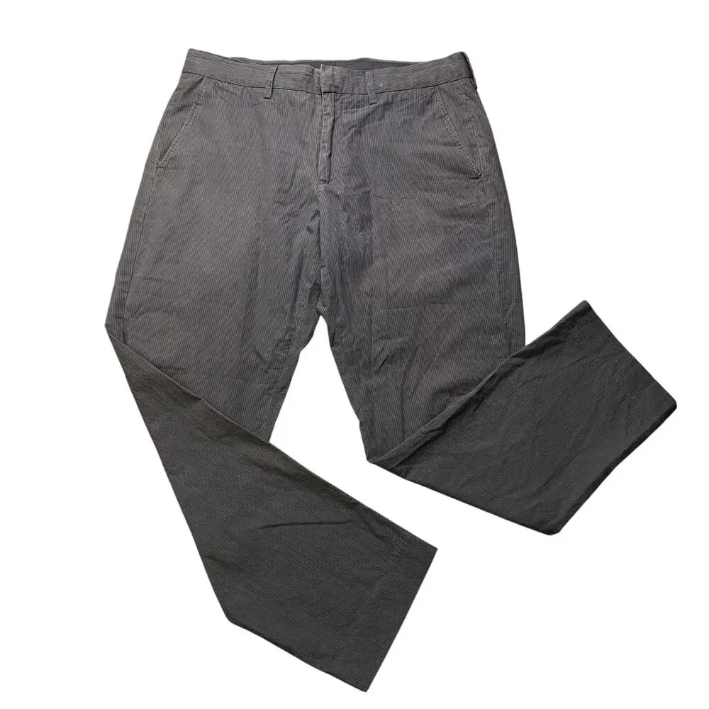 J.Crew Slim Bedford Seersucker Pants Mens 32x30 Navy Blue White‎ Pinstripe Chino